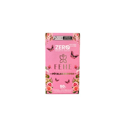 Barra De Chocolate Branco Com Petalas De Rosa Fehe 50g Barra De Chocolate Branco Com Petalas De Rosa Fehe 50g